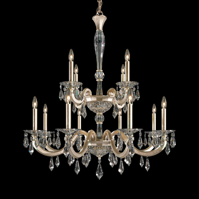 Schonbek - S7612N-48R - 12 Light Chandelier - Napoli - Antique Silver