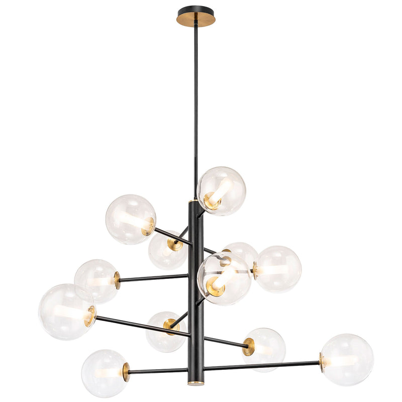 Artcraft - AC11768VB - 12 Light Chandelier - Aurelia - Black and Brushed Brass
