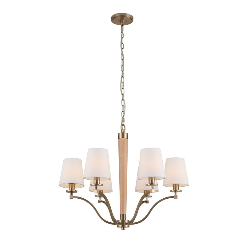 Kalco - 518971BCG - Six Light Chandelier - Curva - Brushed Champagne Gold