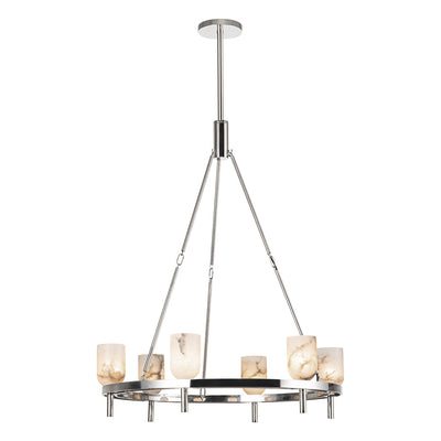 Alora - CH338632PNAR - Six Light Chandelier - Lucian - Polished Nickel/Alabaster