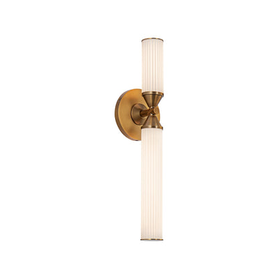 Alora - WV348118VBFR - LED Vanity - Edwin - Vintage Brass/Frosted Ribbed Glass