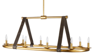 Arteriors-Englewood Linear Chandelier-Antique Brass