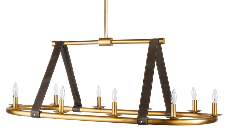 Arteriors-Englewood Linear Chandelier-Antique Brass