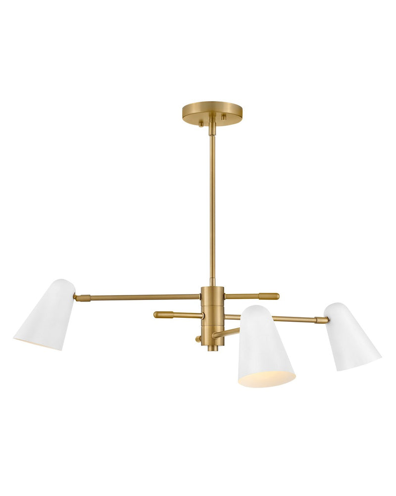 Lark - 83543LCB-MW - LED Chandelier - Birdie - Lacquered Brass with Matte White accents