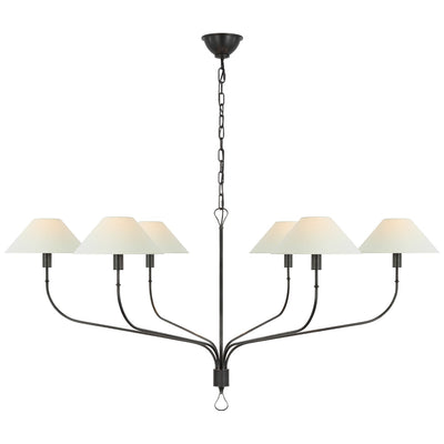 Visual Comfort Signature - AL 5005BZ/CHC-L - LED Chandelier - Griffin - Bronze And Chocolate Leather