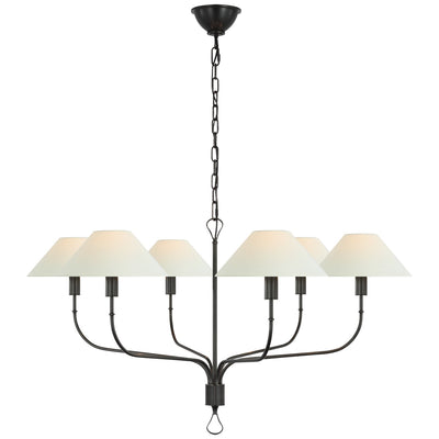 Visual Comfort Signature - AL 5006BZ/CHC-L - LED Chandelier - Griffin - Bronze And Chocolate Leather