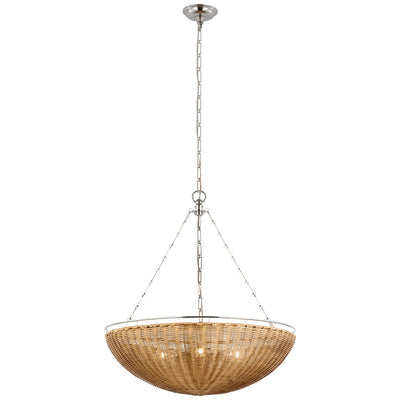 Visual Comfort Signature - CHC 5637PN/NTW - LED Chandelier - Clovis - Polished Nickel And Natural Wicker