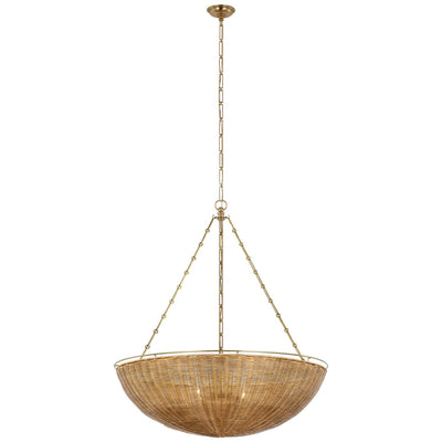 Visual Comfort Signature - CHC 5638AB/NTW - LED Chandelier - Clovis - Antique-Burnished Brass And Natural Wicker