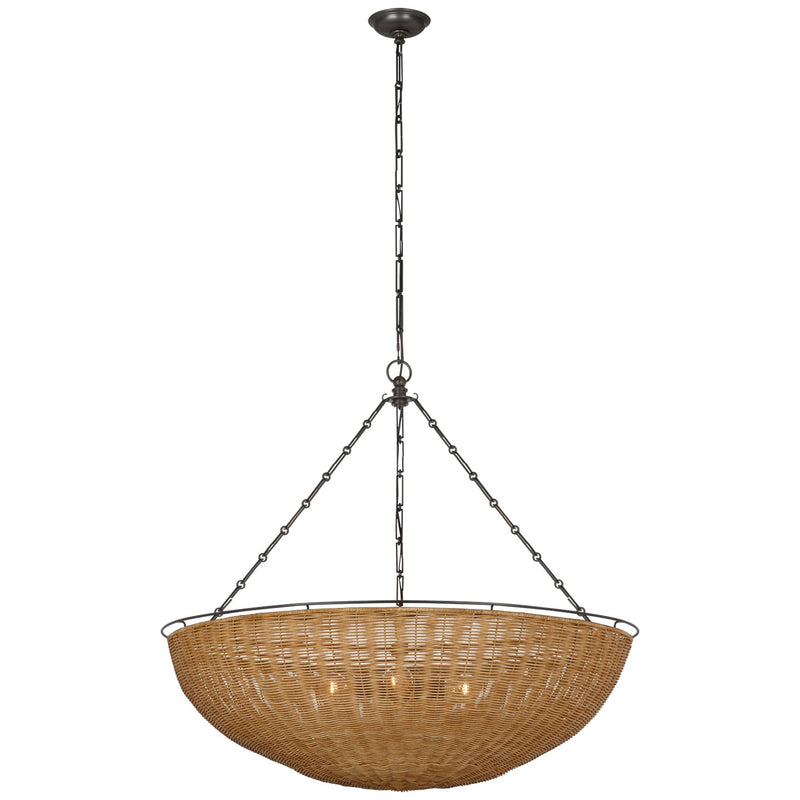 Visual Comfort Signature - CHC 5638AI/NTW - LED Chandelier - Clovis - Aged Iron And Natural Wicker