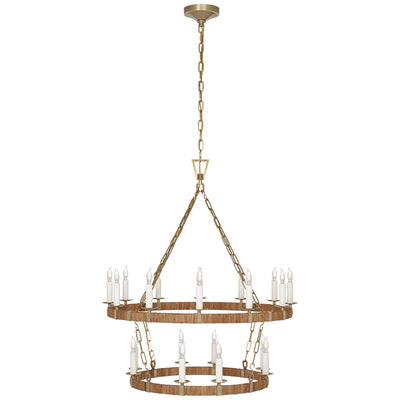 Visual Comfort Signature - CHC 5878AB/NRT - LED Chandelier - Darlana Wrapped - Antique-Burnished Brass And Natural Rattan