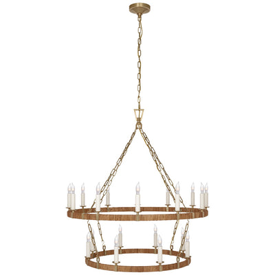 Visual Comfort Signature - CHC 5880AB/NRT - LED Chandelier - Darlana Wrapped - Antique-Burnished Brass And Natural Rattan