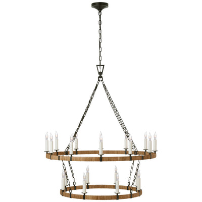 Visual Comfort Signature - CHC 5880AI/NRT - LED Chandelier - Darlana Wrapped - Aged Iron And Natural Rattan