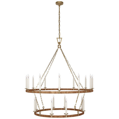Visual Comfort Signature - CHC 5882AB/NRT - LED Chandelier - Darlana Wrapped - Antique-Burnished Brass And Natural Rattan