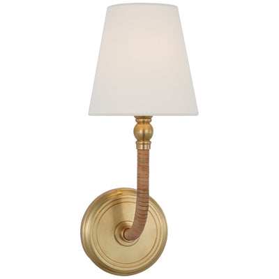 Visual Comfort Signature - CHD 2080AB/NRT-L - LED Wall Sconce - Basden - Antique-Burnished Brass And Natural Rattan