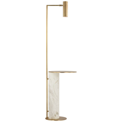 Visual Comfort Signature - KW 1612AB/WM - LED Floor Lamp - Alma - Antique-Burnished Brass And White Marble