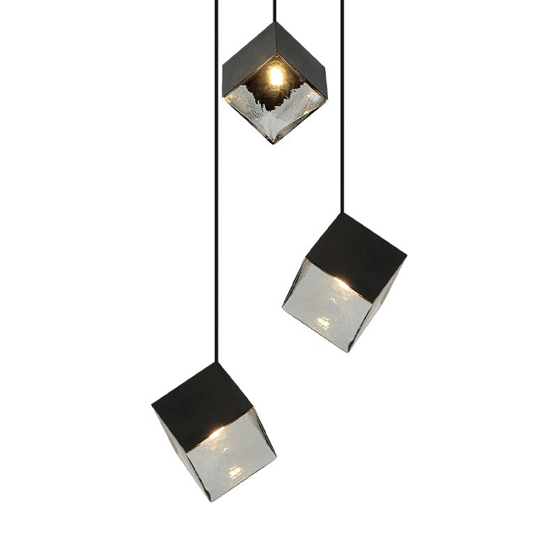 Matteo Lighting - C30503MB - Three Light Pendant - Cube