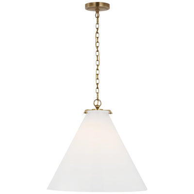 Visual Comfort Signature - TOB 5227HAB/G6-WG - LED Pendant - Katie Conical - Hand-Rubbed Antique Brass