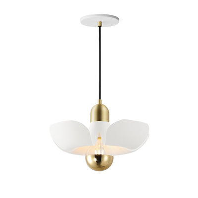 Maxim - 11391WTSBR - LED Pendant - Poppy - White/Satin Brass