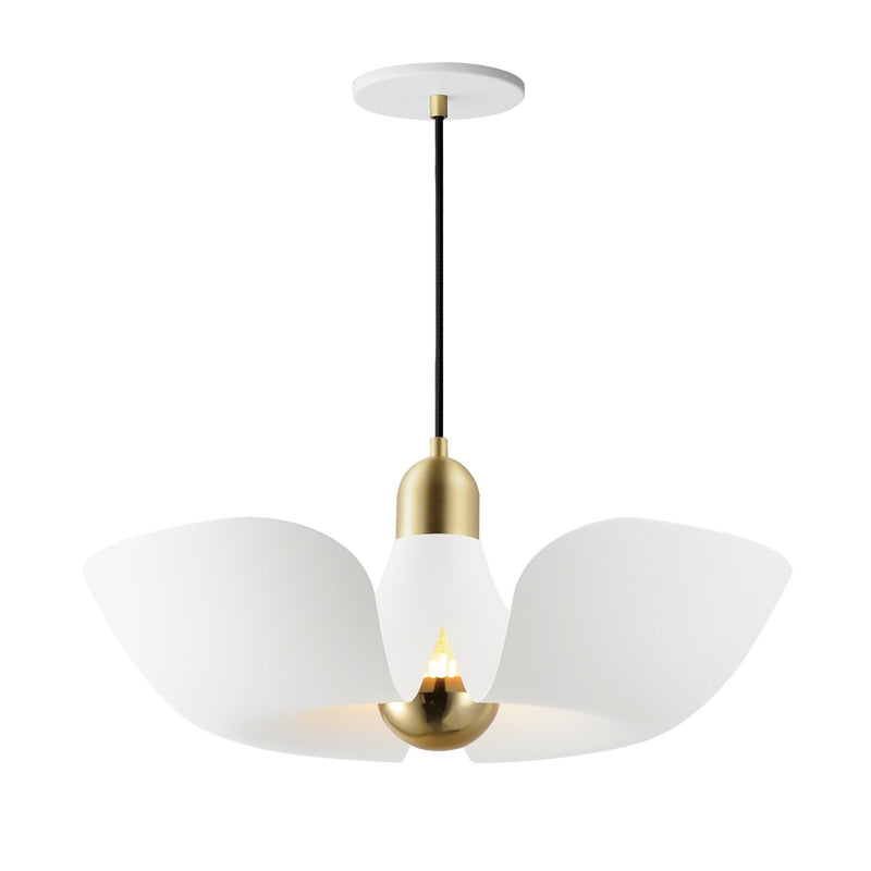 Maxim - 11392WTSBR - LED Pendant - Poppy - White/Satin Brass