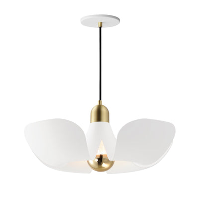 Maxim - 11394WTSBR - LED Pendant - Poppy - White/Satin Brass