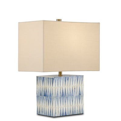 Currey and Company - 6000-0887 - One Light Table Lamp - Blue/White/Brushed Brass
