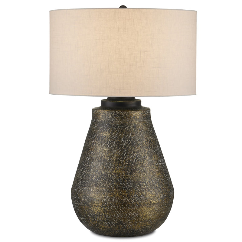 Currey and Company - 6000-0890 - One Light Table Lamp - Antique Brass/Black/Whitewash