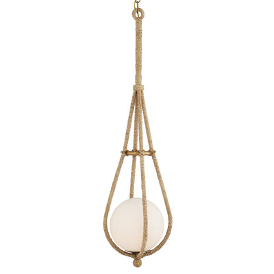 Currey and Company - 9000-1104 - One Light Pendant - Natural/Dorado Gold/Frosted White