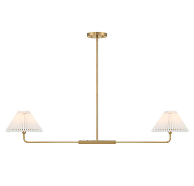 Meridian - M100122NB - Two Light Linear Chandelier - Natural Brass