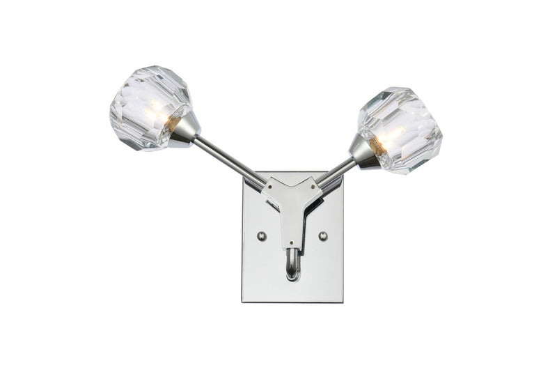 Elegant Lighting - 3508W15C - Two Light Wall Sconce - Zayne - Chrome and Clear