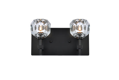 Elegant Lighting - 3509W11BK - Two Light Wall Sconce - Graham - Black and Clear