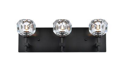 Elegant Lighting - 3509W18BK - Three Light Wall Sconce - Graham - Black and Clear