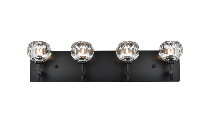 Elegant Lighting - 3509W25BK - Four Light Wall Sconce - Graham - Black and Clear