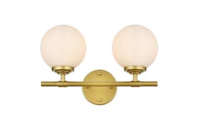 Elegant Lighting - LD7301W15BRA - Two Light Bath Sconce - Ansley - Brass and frosted white