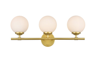 Elegant Lighting - LD7301W24BRA - Three Light Bath Sconce - Ansley - Brass and frosted white