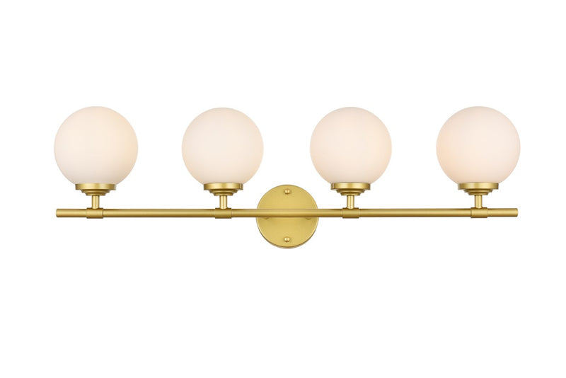 Elegant Lighting - LD7301W33BRA - Four Light Bath Sconce - Ansley - Brass and frosted white