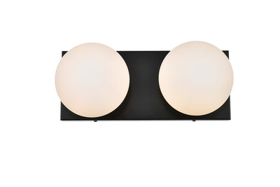 Elegant Lighting - LD7303W14BLK - Two Light Bath Sconce - Jaylin - Black and frosted white
