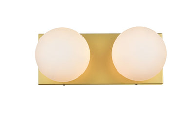 Elegant Lighting - LD7303W14BRA - Two Light Bath Sconce - Jaylin - Brass and frosted white