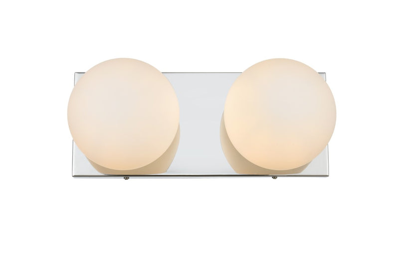 Elegant Lighting - LD7303W14CH - Two Light Bath Sconce - Jaylin - Chrome and frosted white