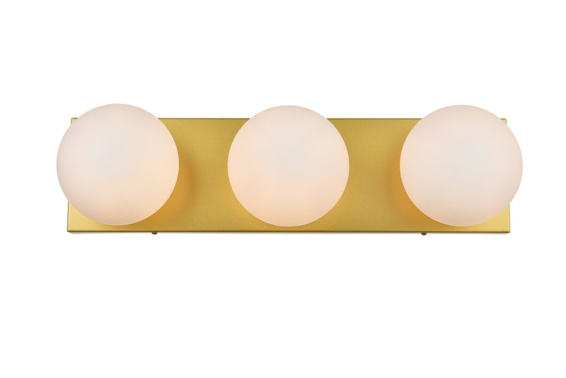 Elegant Lighting - LD7303W22BRA - Three Light Bath Sconce - Jaylin - Brass and frosted white