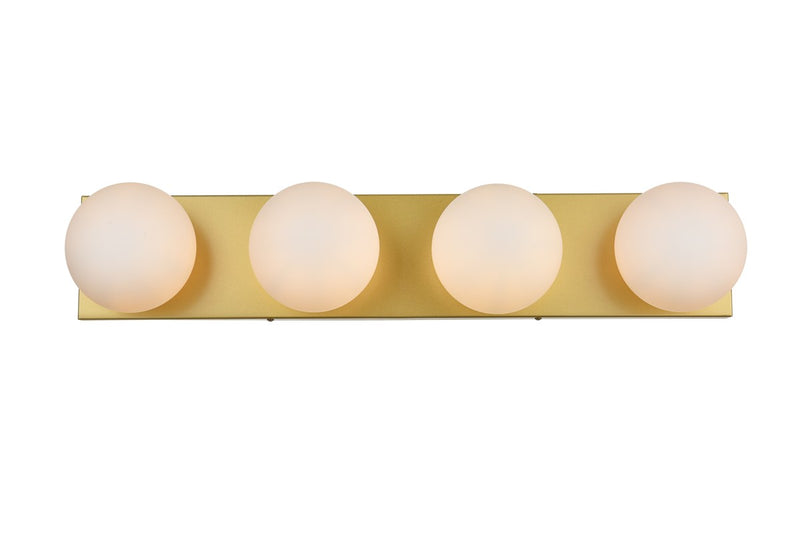 Elegant Lighting - LD7303W31BRA - Four Light Bath Sconce - Jaylin - Brass and frosted white