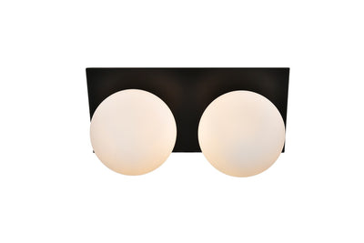 Elegant Lighting - LD7304W14BLK - Two Light Bath Sconce - Jillian - Black and frosted white