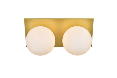 Elegant Lighting - LD7304W14BRA - Two Light Bath Sconce - Jillian - Brass and frosted white