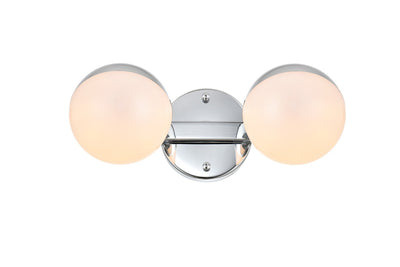 Elegant Lighting - LD7305W13CH - Two Light Bath Sconce - Majesty - Chrome and frosted white