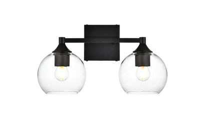Elegant Lighting - LD7308W16BLK - Two Light Bath Sconce - Foster - Black and Clear