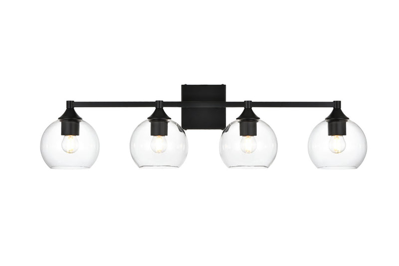 Elegant Lighting - LD7308W33BLK - Four Light Bath Sconce - Foster - Black and Clear