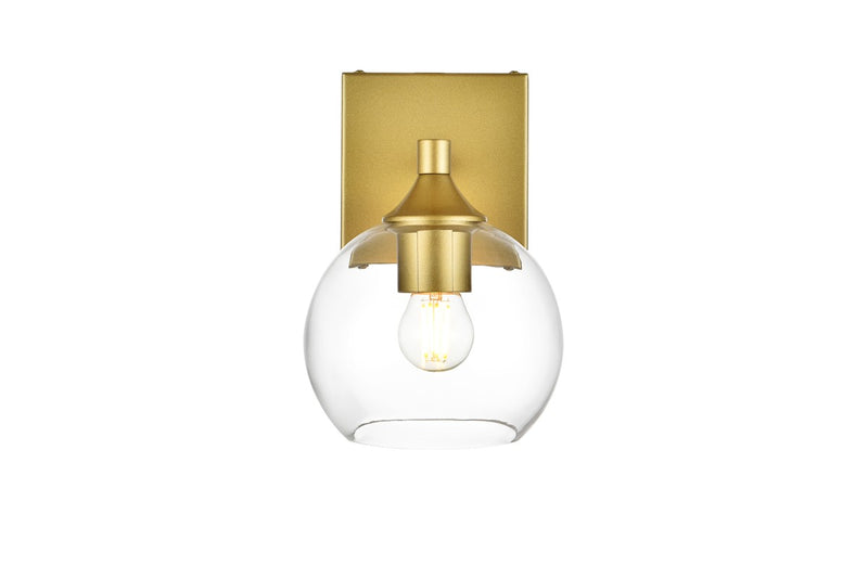 Elegant Lighting - LD7308W6BRA - One Light Bath Sconce - Foster - Brass and Clear