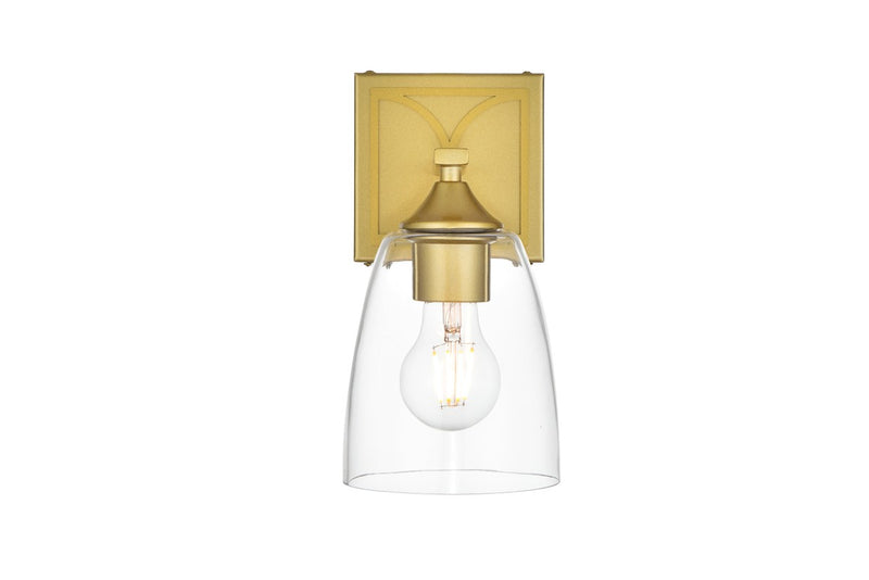 Elegant Lighting - LD7309W5BRA - One Light Bath Sconce - Harris - Brass and Clear