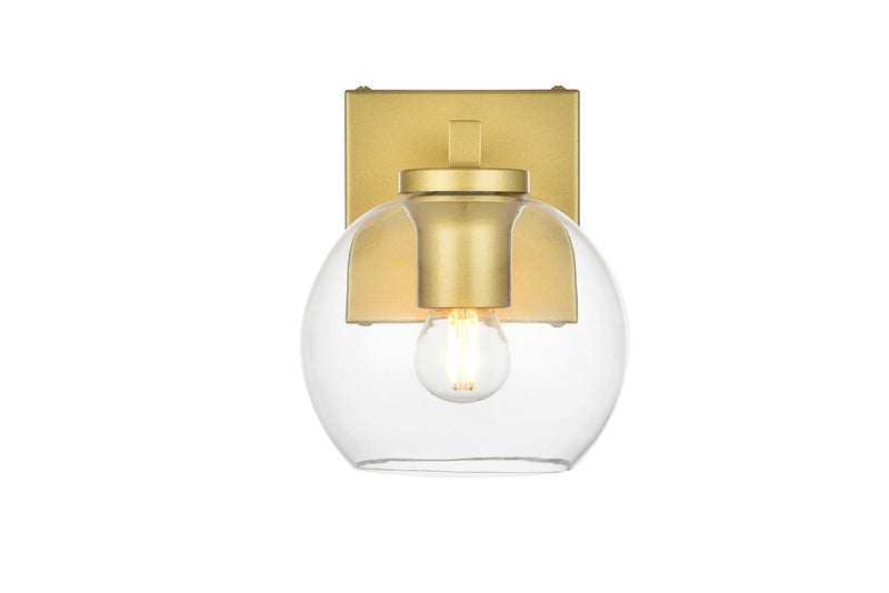 Elegant Lighting - LD7311W6BRA - One Light Bath Sconce - Juelz - Brass and Clear