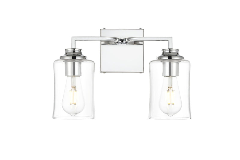 Elegant Lighting - LD7314W14CH - Two Light Bath Sconce - Ronnie - Chrome and Clear