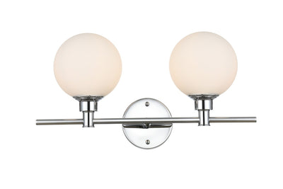 Elegant Lighting - LD7317W19CH - Two Light Bath Sconce - Cordelia - Chrome and frosted white
